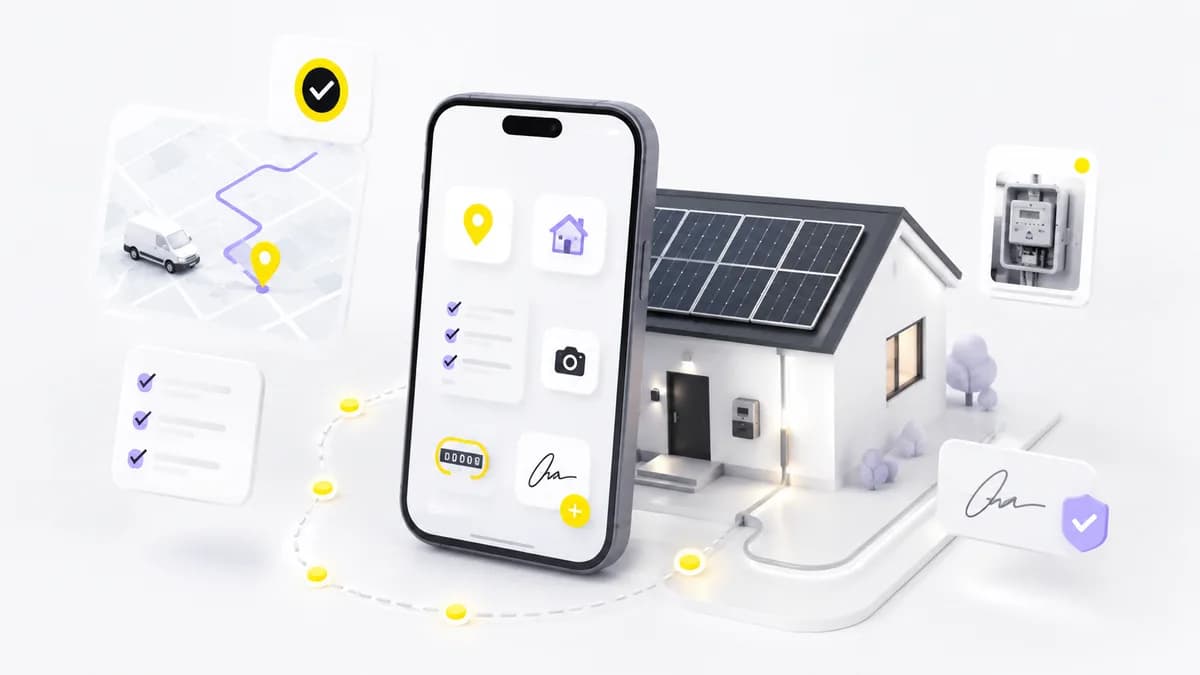 Solneo Mobile App: Verkaufsroute, Check-in, Zählerstand und Unterschrift beim Kunden