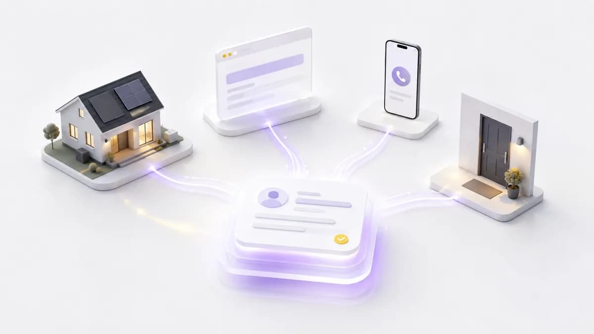 Lead-Datensatz, gespeist aus Haustür, Website und Telefon